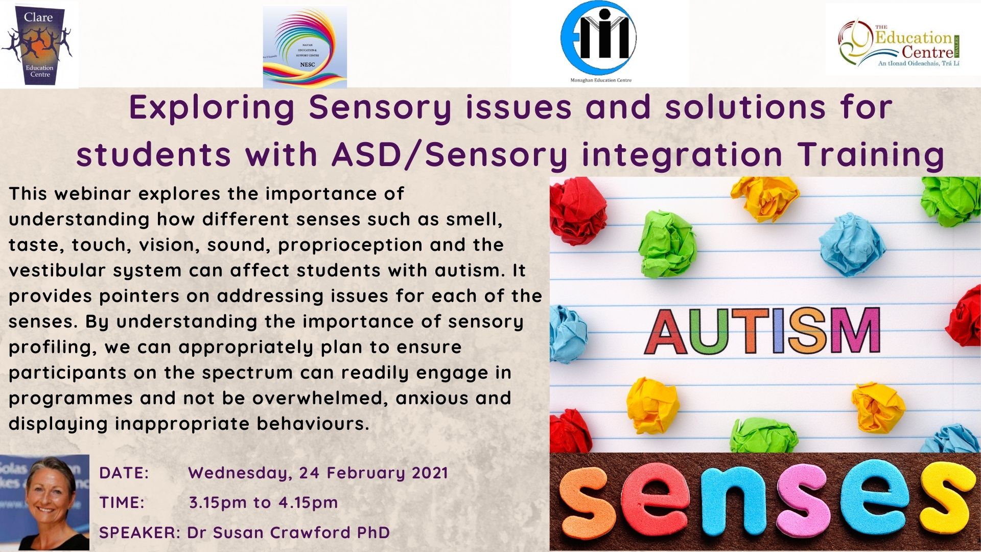SP113-21 Exploring Sensory issues and solutions for students with ASD/Sensory integration Training