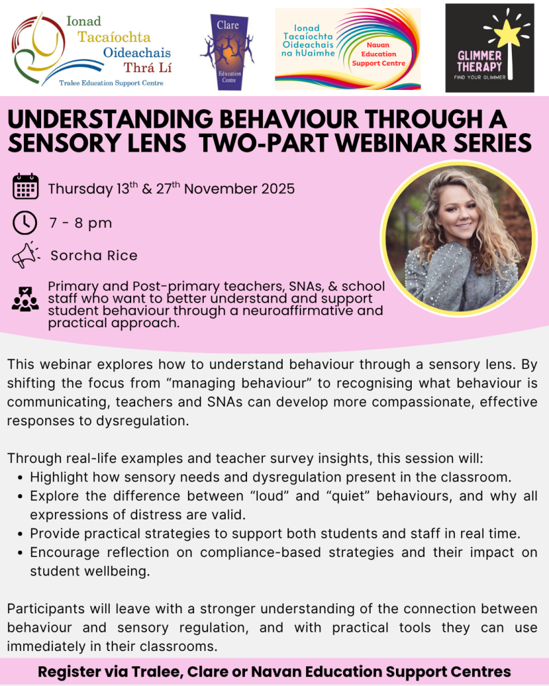 AUT25-158 Understanding Behaviour Through a Sensory Lens 2-Part Webinar Series