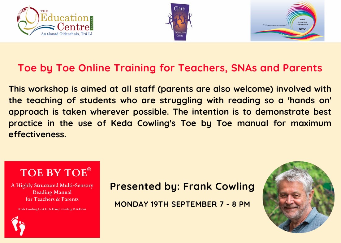 AUT22-125 Toe by Toe Online Training for Teachers, SNAs & Parents