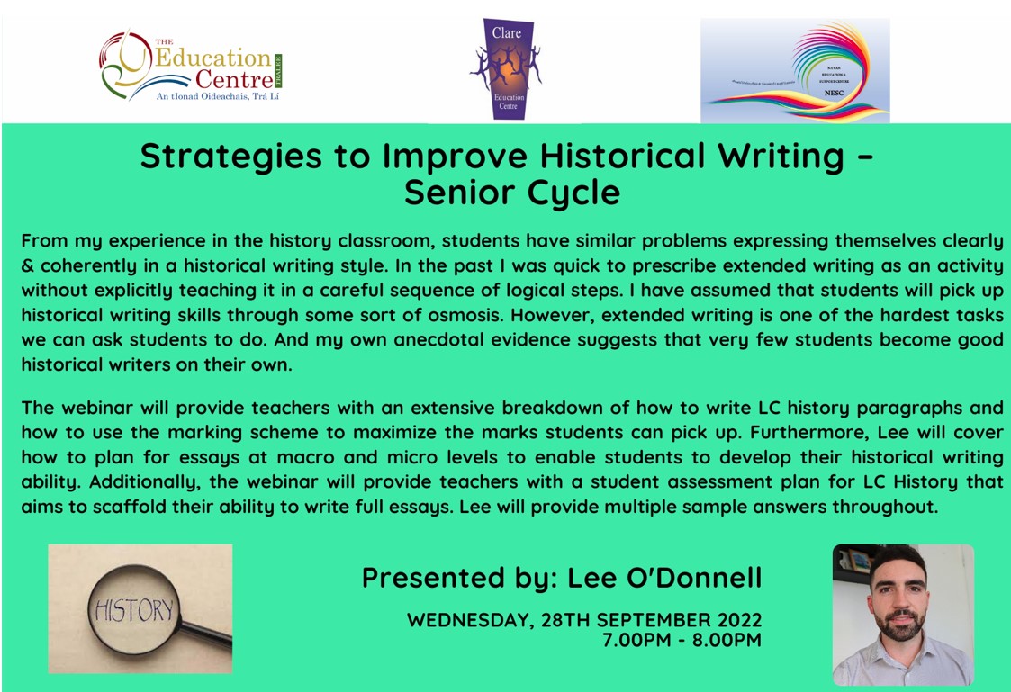 AUT22-137 Strategies to Improve Historical Writing – Senior Cycle