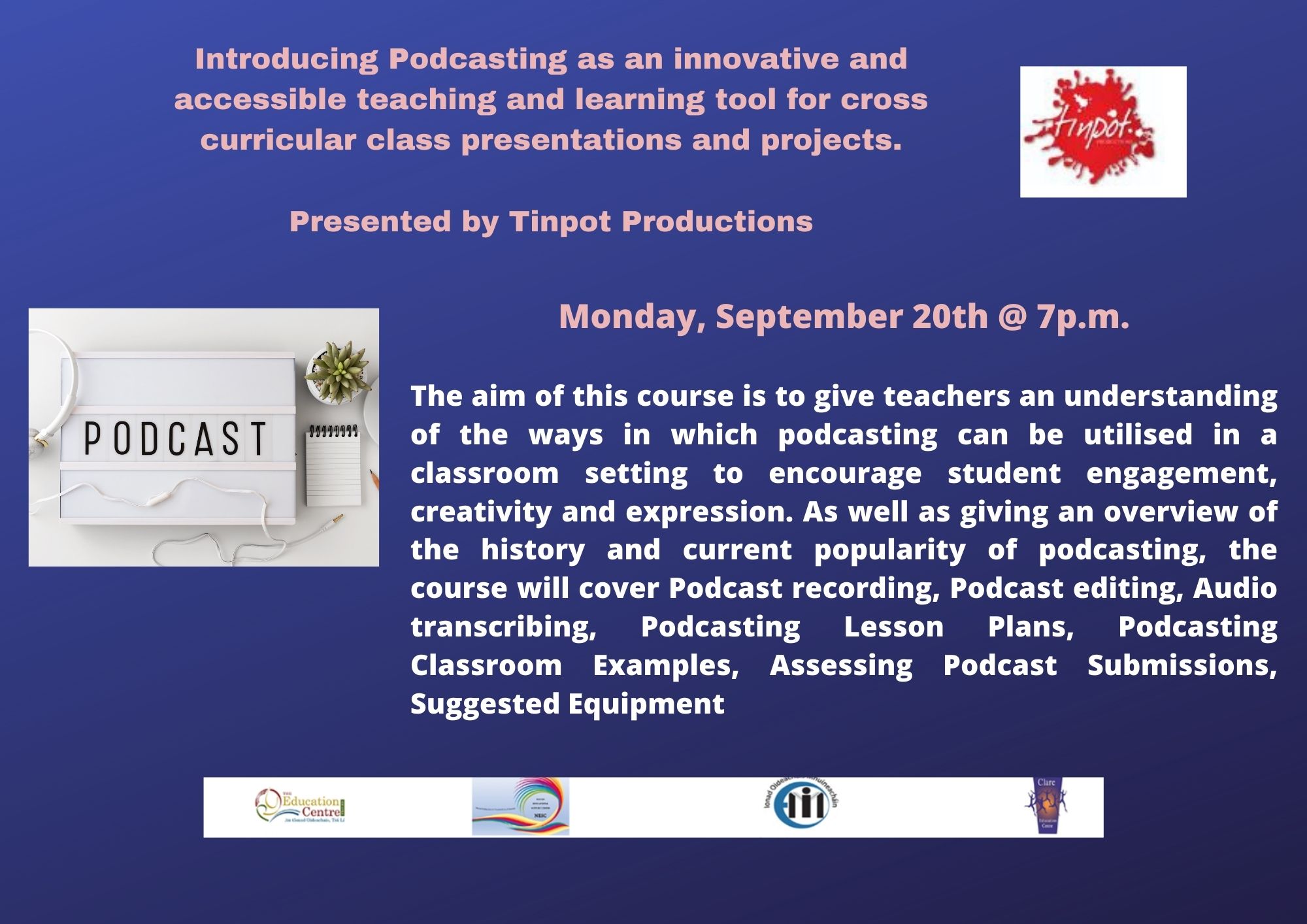 AUT295-21 Introducing Podcasting as an innovative and accessible teaching and learning tool for cross curricular class presentations and projects.