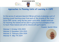 AUT23-195 Approaches to Planning Units of Learning in CSPE – Webinar Series