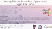 AUT22-113 Leading Effective Teams, Team Dynamics & Organising Teams 