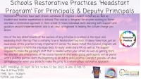 AUT22-148 Schools Restorative Practices 'Headstart Program For Principals & Deputy Principals 