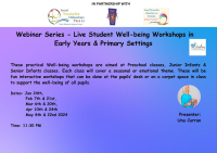 SP24-035 Webinar Series - Live Student Well-being Workshops in Early Years & Primary Settings 