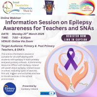 SP26-104 Online Session: Information Session on Epilepsy Awareness for Teachers and SNAs