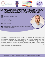 SP26-137 LAI Adolescent and Post-Primary Literacy Network: A Focus on Vocabulary 
