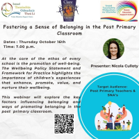 AUT25-48 Fostering a Sense of Belonging in the Post-Primary Classroom