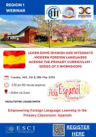 SP24-0140 REGION 1 - LEARN SOME SPANISH AND INTEGRATE MODERN FOREIGN LANGUAGES ACROSS THE PRIMARY CURRICULUM - SERIES OF 3 WORKSHOPS 